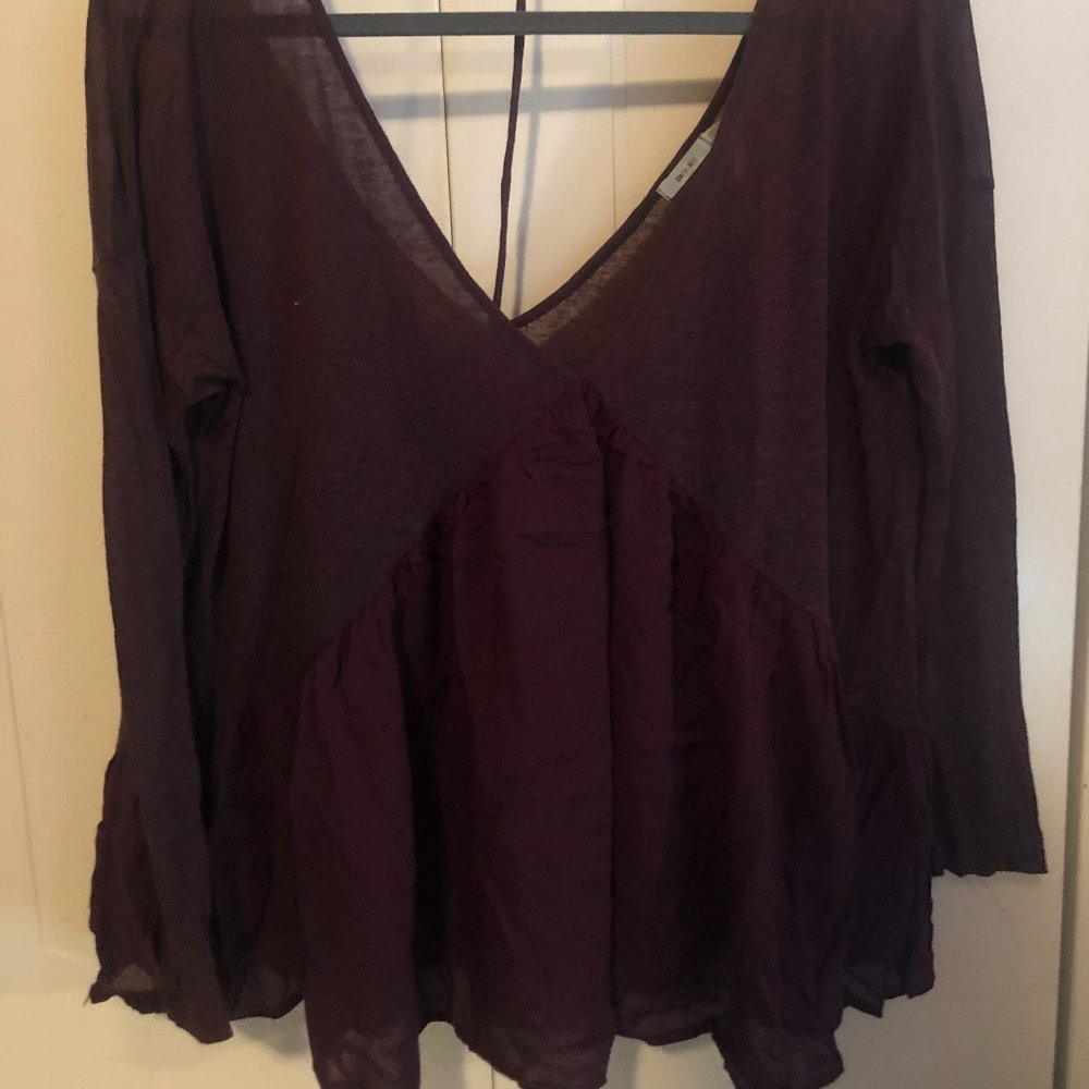 Kimchi Blue Burgundy Long Sleeve Top | Size S